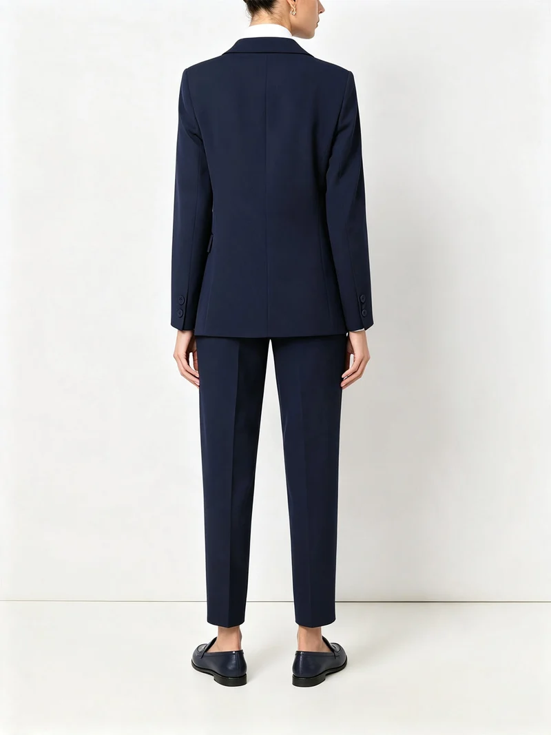 Completo elegante da donna con blazer e pantaloni a gamba dritta - blu