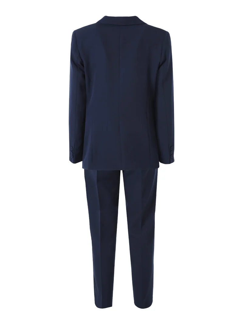 Completo elegante da donna con blazer e pantaloni a gamba dritta - blu