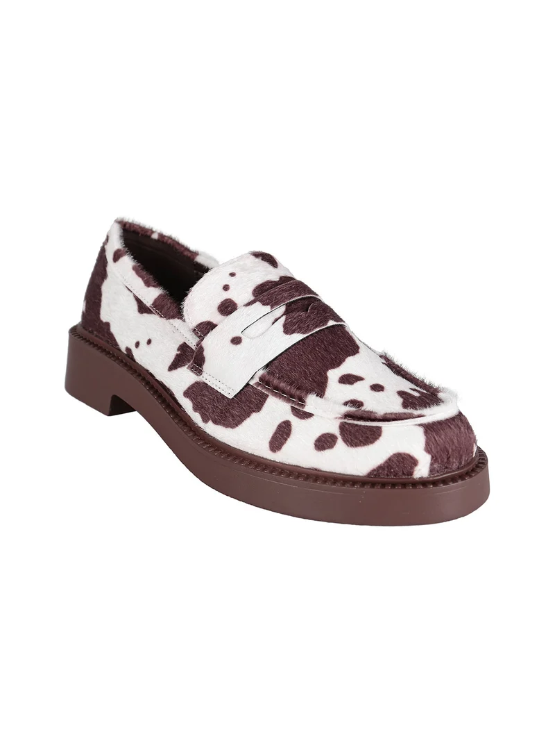 Mocassini donna bicolore - marrone