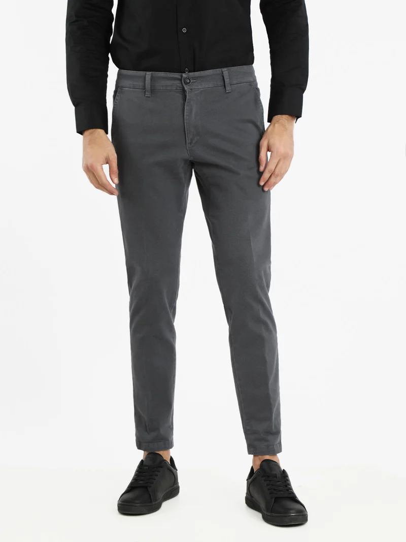 Pantaloni slim fit da uomo in cotone taglie grandi - antracite