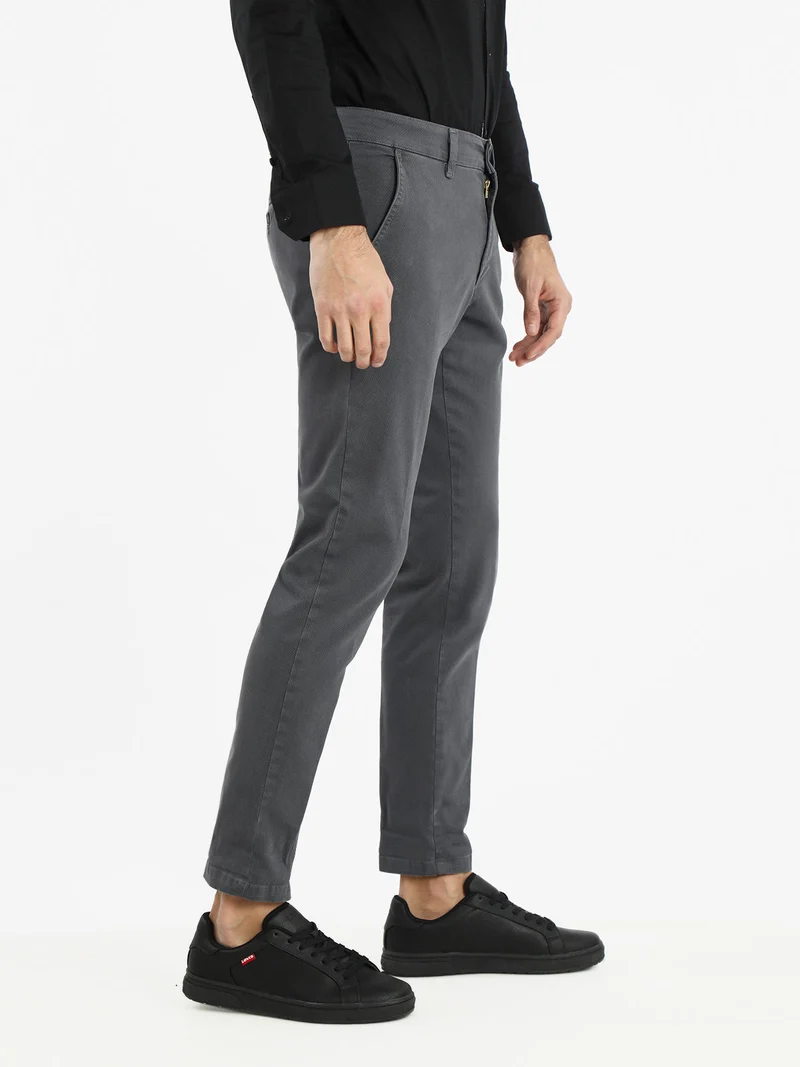Pantaloni slim fit da uomo in cotone taglie grandi - antracite