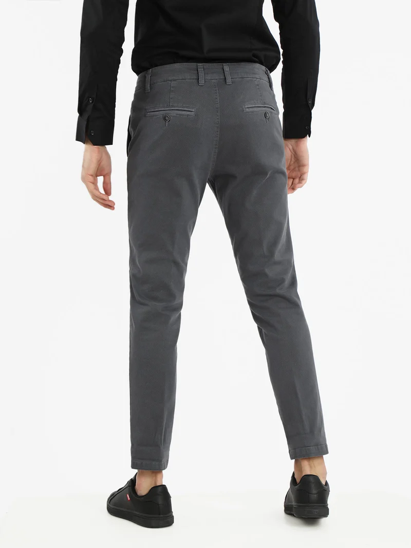 Pantaloni slim fit da uomo in cotone taglie grandi - antracite