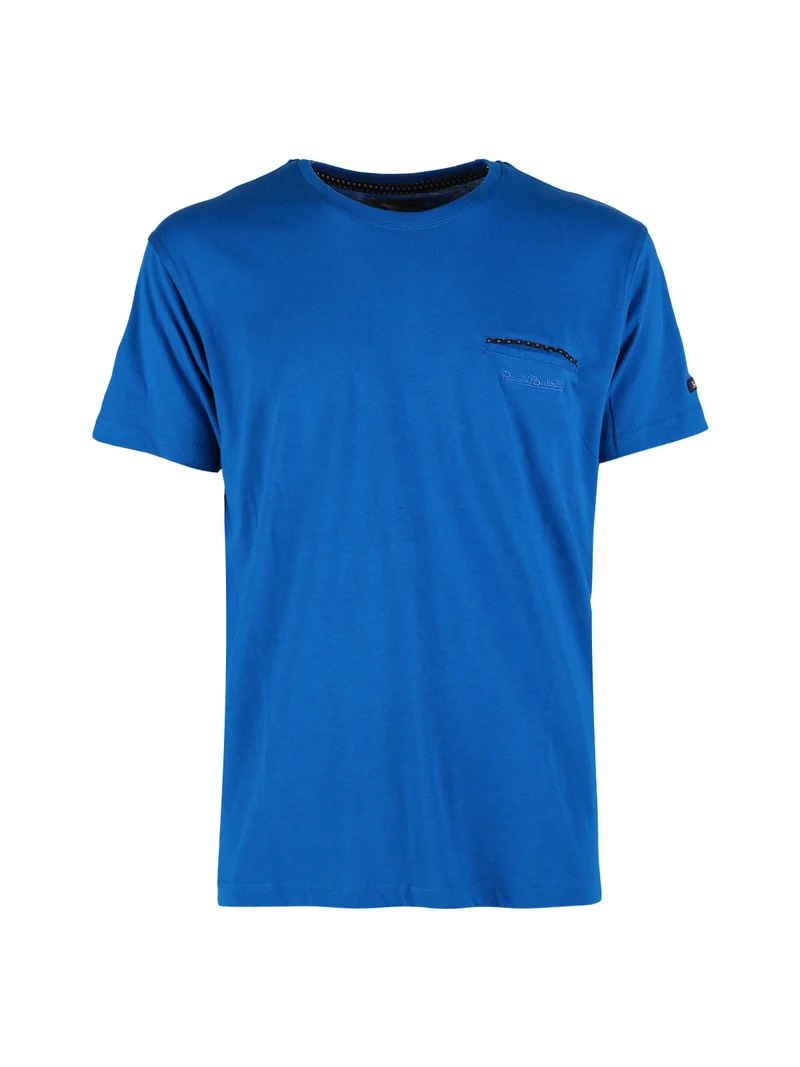T-shirt manica corta uomo con taschino - bluette