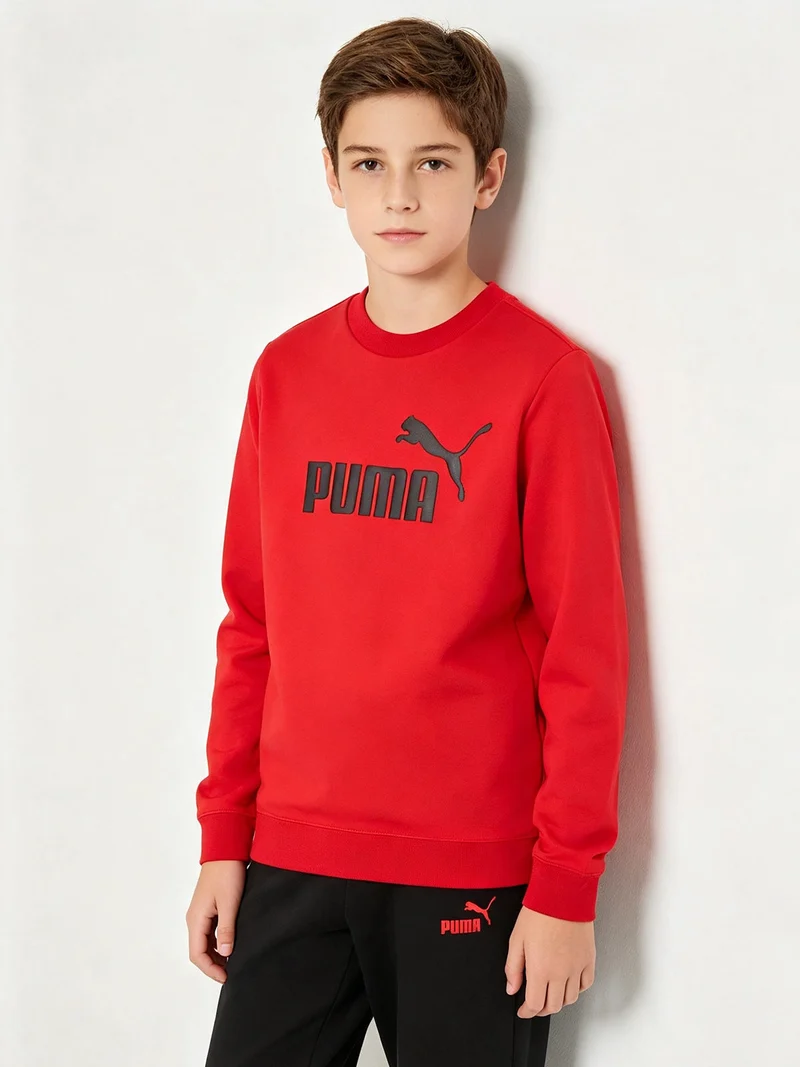 Felpa girocollo da ragazzi con logo - rosso
