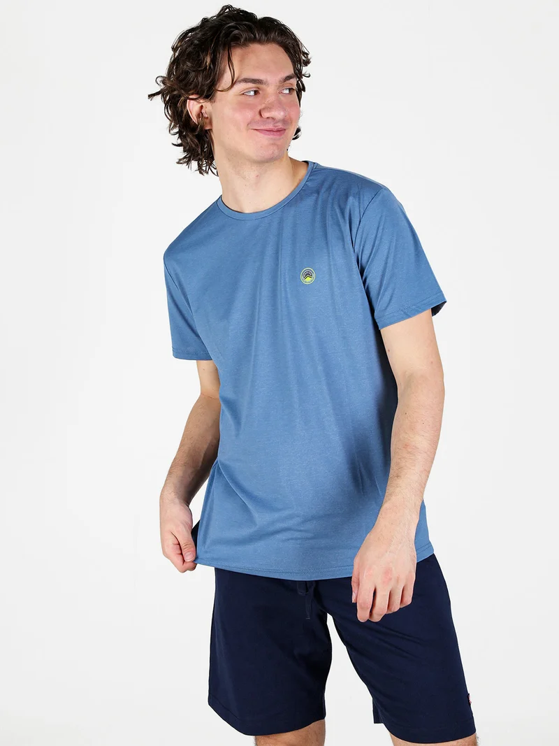T-shirt sportiva da uomo in tessuto tecnico - blu