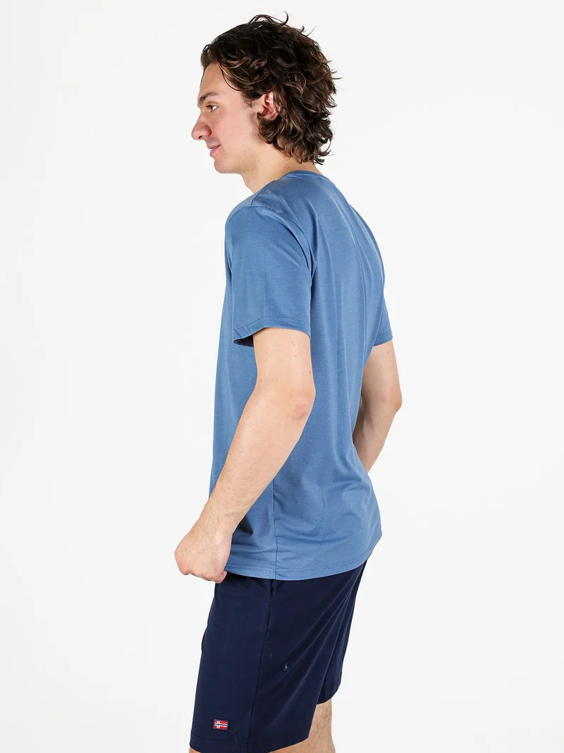 T-shirt sportiva da uomo in tessuto tecnico - blu