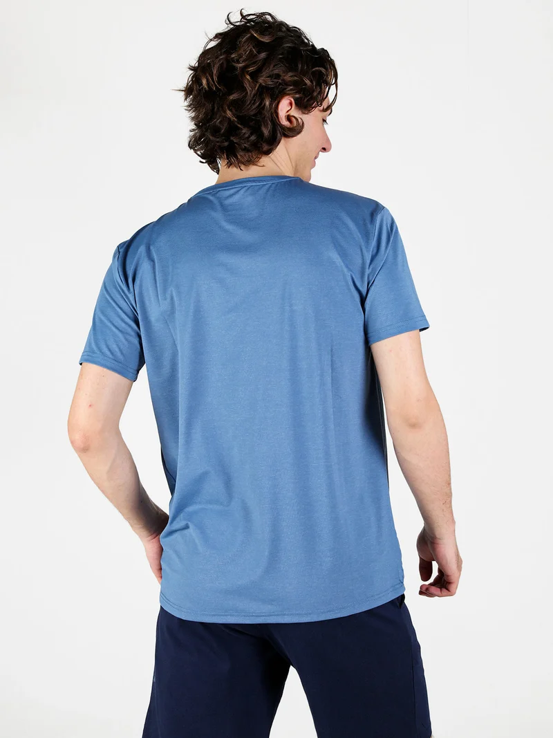 T-shirt sportiva da uomo in tessuto tecnico - blu