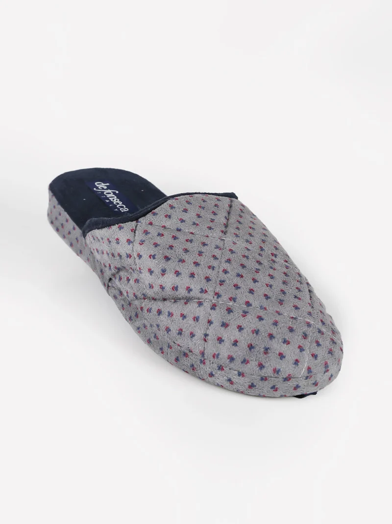 Pantofole uomo in tessuto scamosciato - grigio