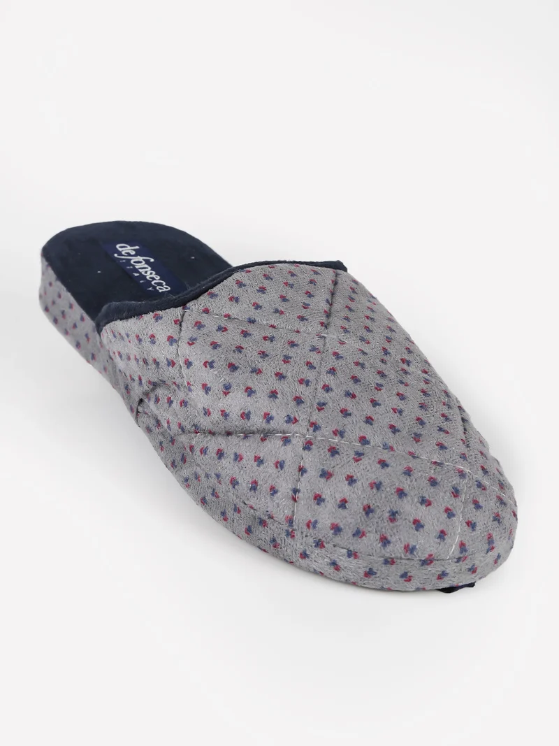 Pantofole uomo in tessuto scamosciato - grigio