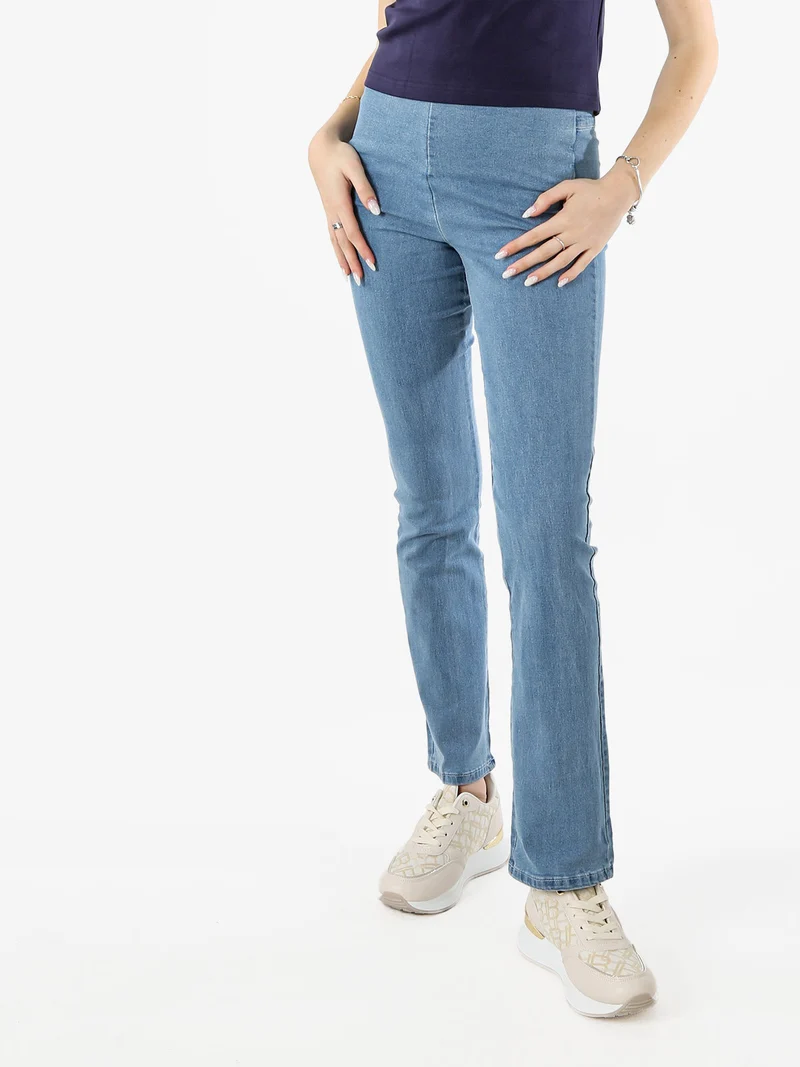 Jeggings donna elasticizzato a zampa - jeans