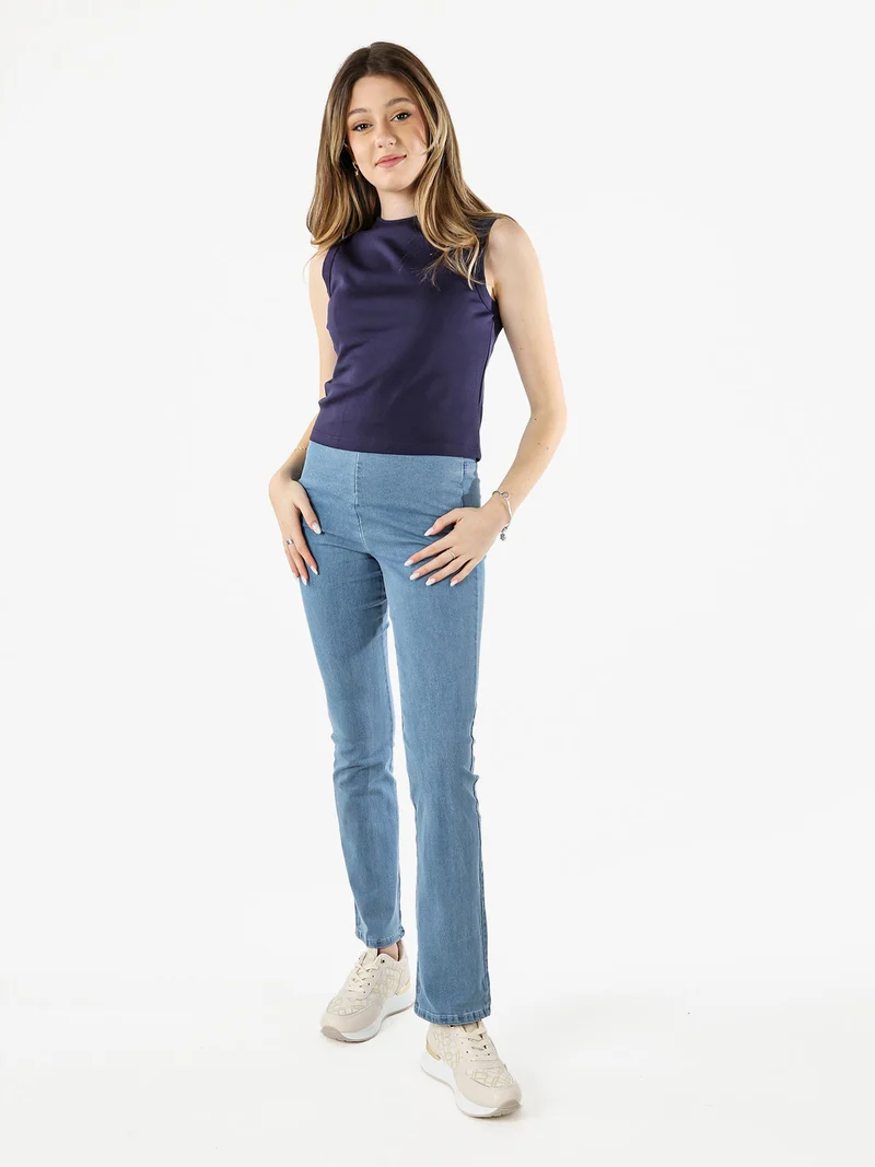 Jeggings donna elasticizzato a zampa - jeans