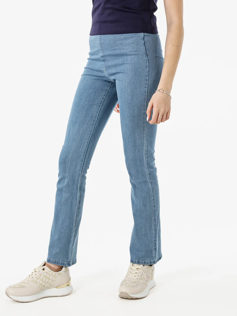Jeggings donna elasticizzato a zampa - jeans