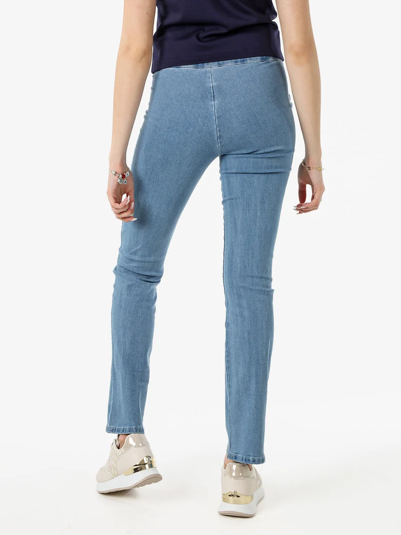 Jeggings donna elasticizzato a zampa - jeans