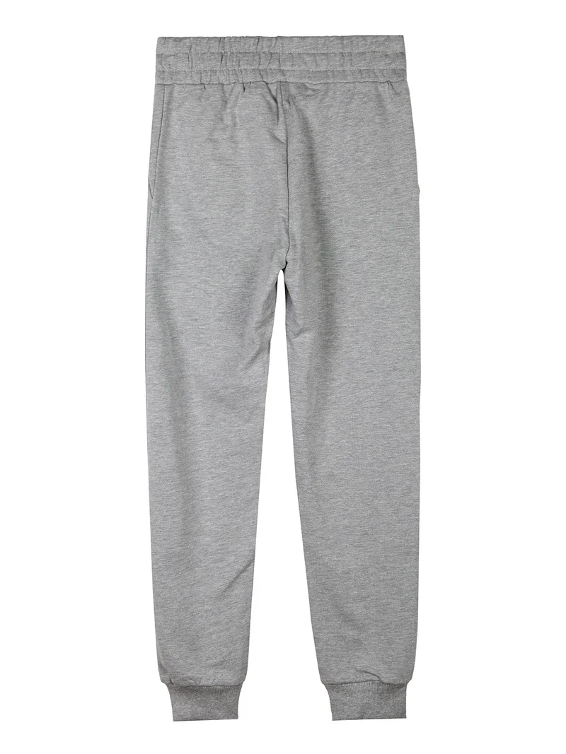 Pantaloni tuta da ragazzo con polsini e interno caldo cotone - grigio
