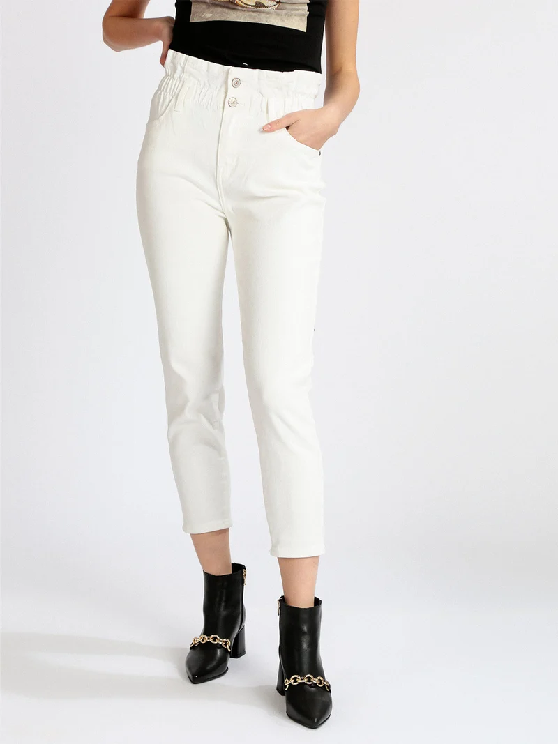 Jeans donna bianchi mom fit - bianco