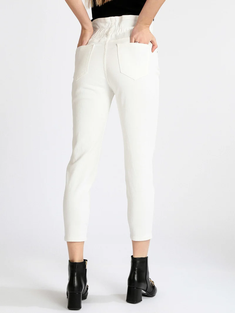 Jeans donna bianchi mom fit - bianco