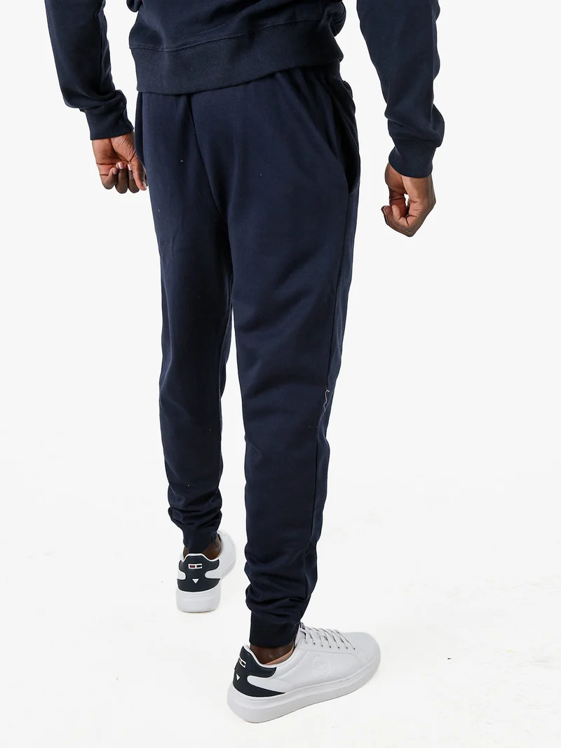 Pantaloni tuta da uomo con coulisse e polsini - blu