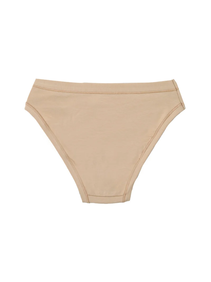 Confezione da 3 slip donna in cotone bielastico - sabbia