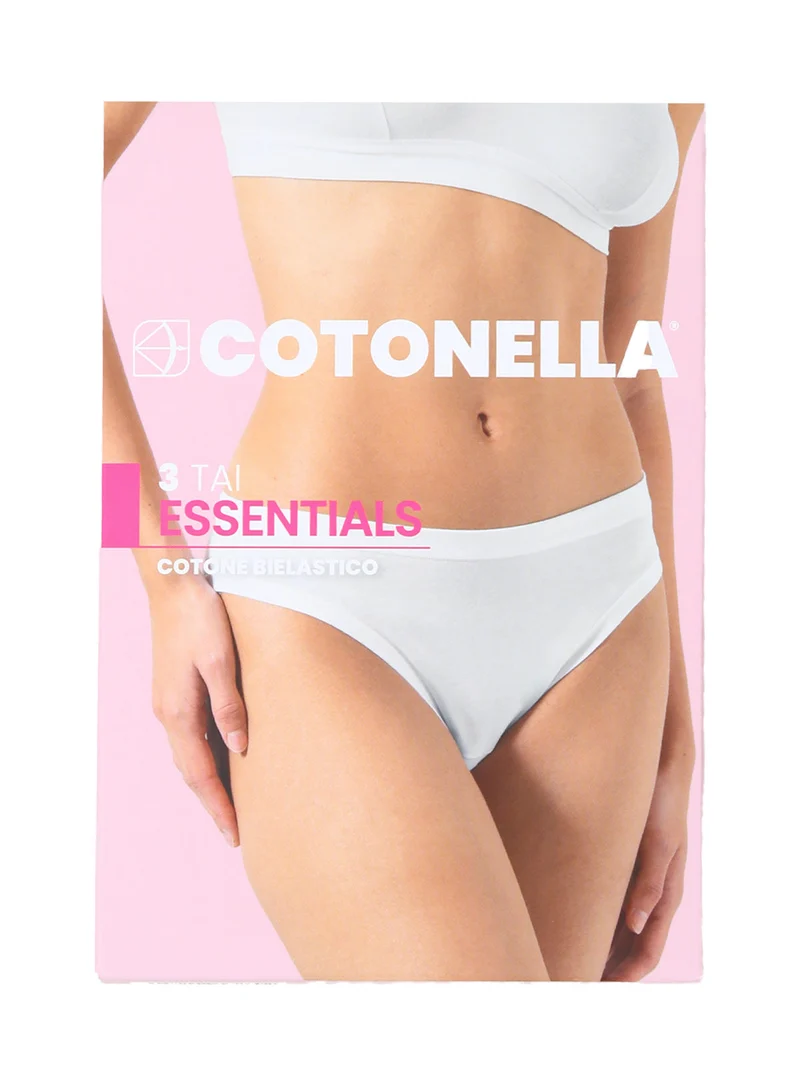 Confezione da 3 slip donna in cotone bielastico - sabbia