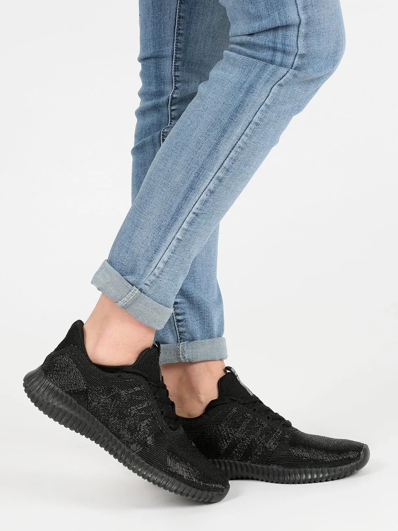 Sneakers nere con lacci - nero