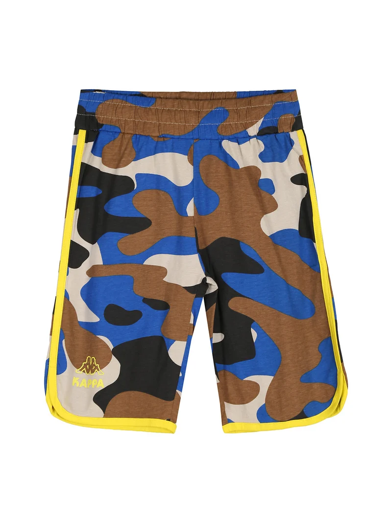 Completo corto 2 pezzi da ragazzo in cotone con t-shirt e bermuda militare - sabbia