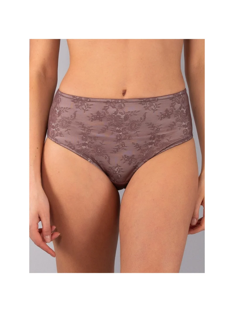 DR35 Slip donna a vita alta con pizzo - bordeaux