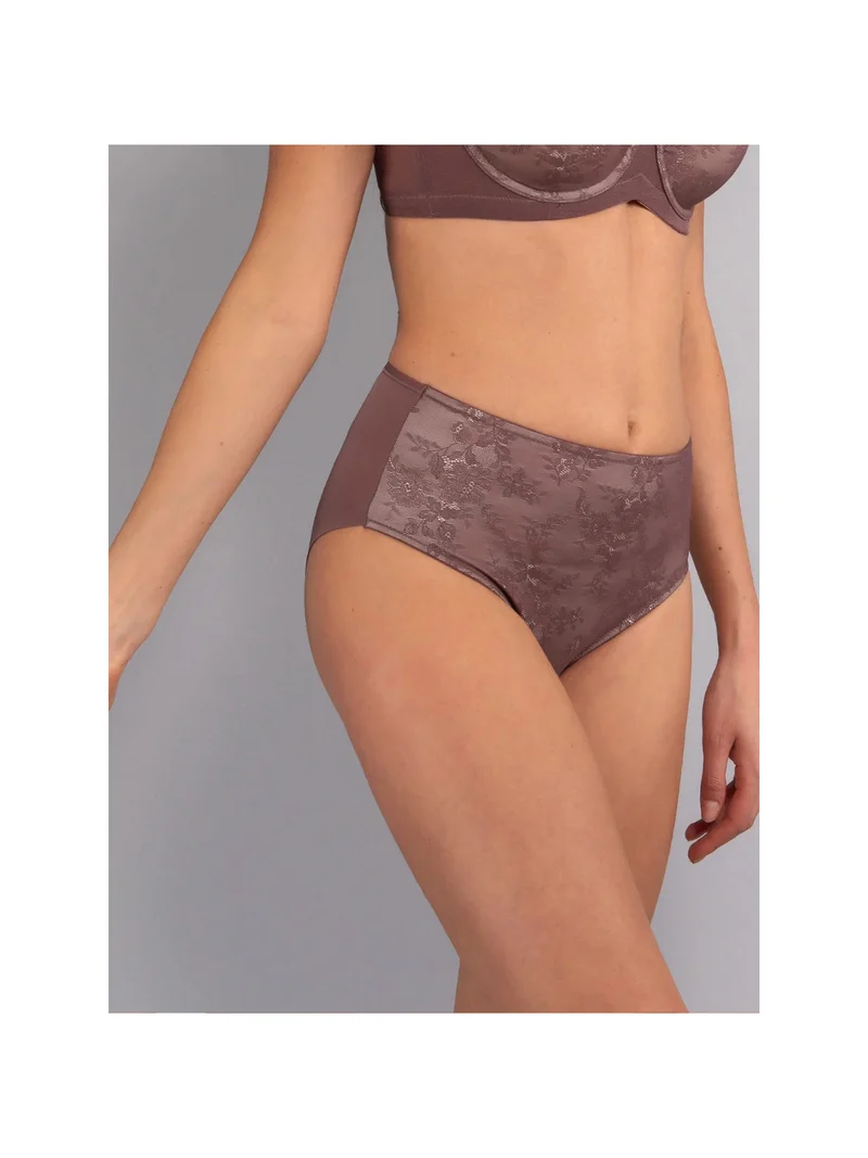 DR35 Slip donna a vita alta con pizzo - bordeaux