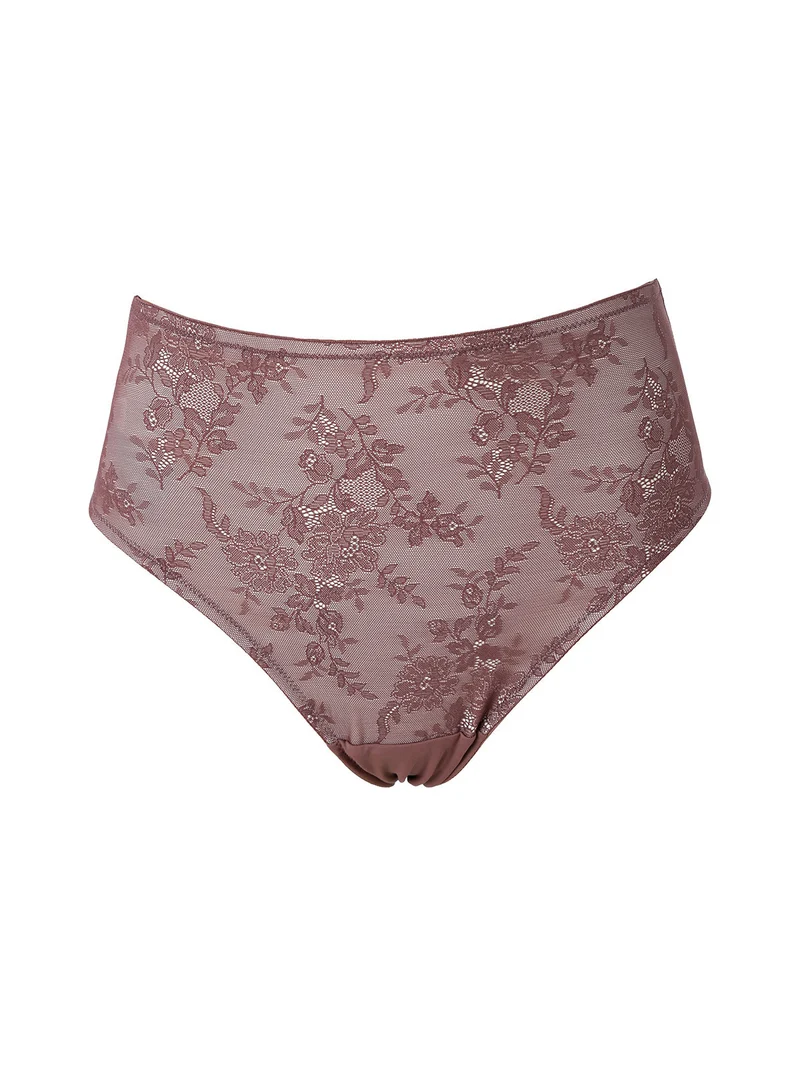DR35 Slip donna a vita alta con pizzo - bordeaux
