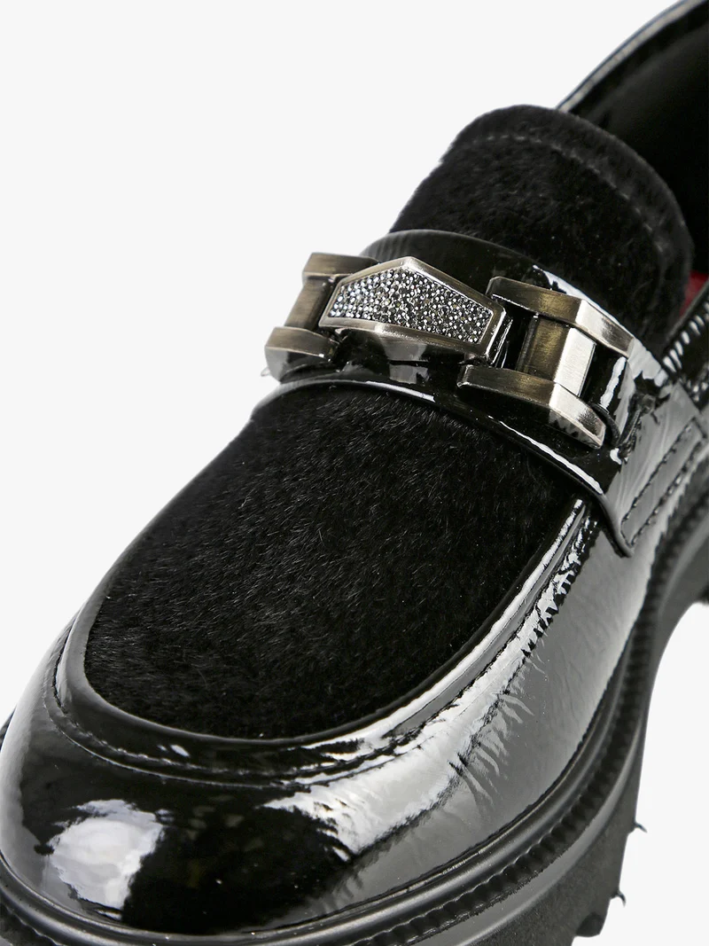Mocassini donna con suola alta - nero