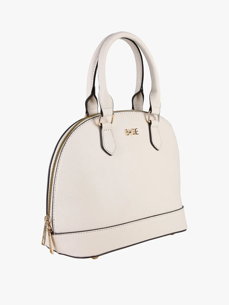 Borsetta frame da donna con doppi manici - beige