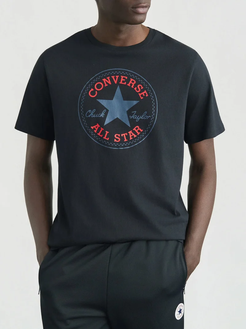 CHUCK PATCH TEE t-shirt da uomo in cotone con stampa logo - nero