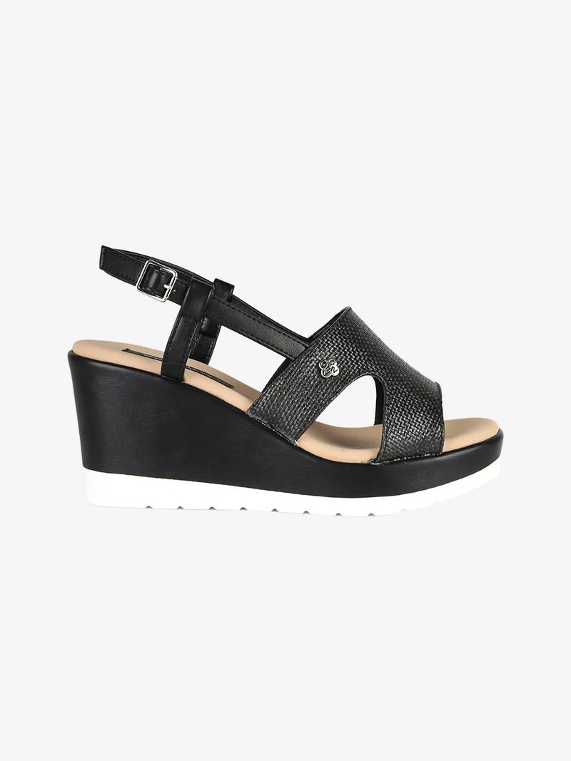 Sandali da donna con zeppa - nero