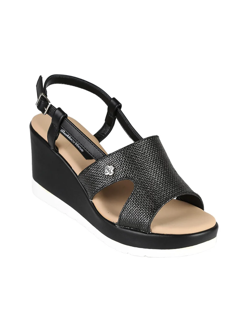 Sandali da donna con zeppa - nero