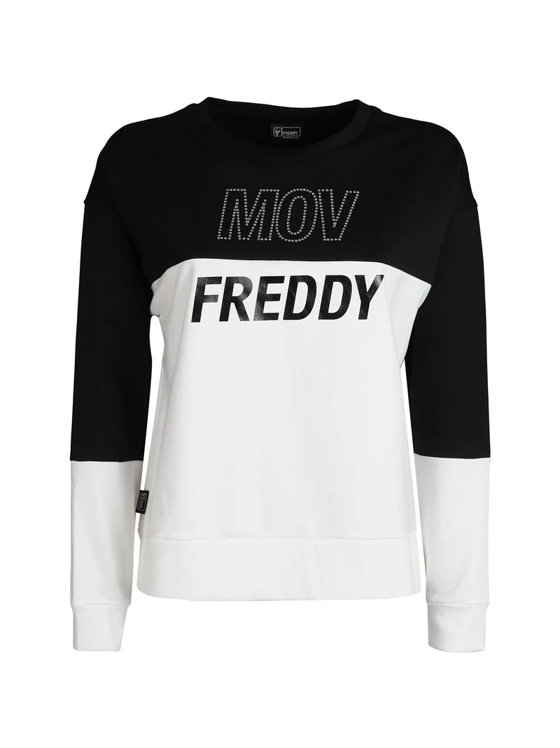 F2WMVS1 Felpa donna girocollo - bianco