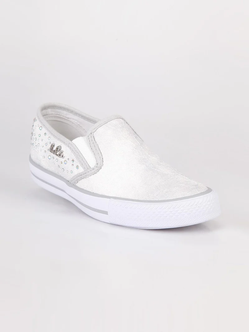 Sneakers slip on con pizzo Bianco