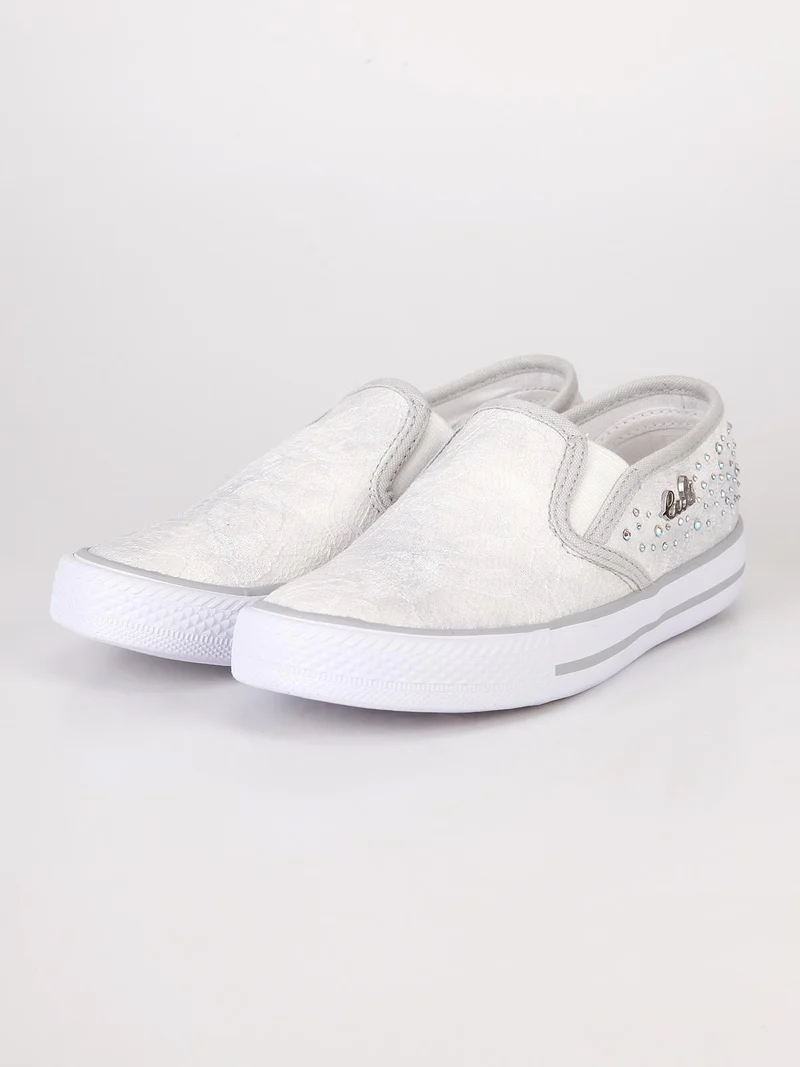 Sneakers slip on con pizzo Bianco