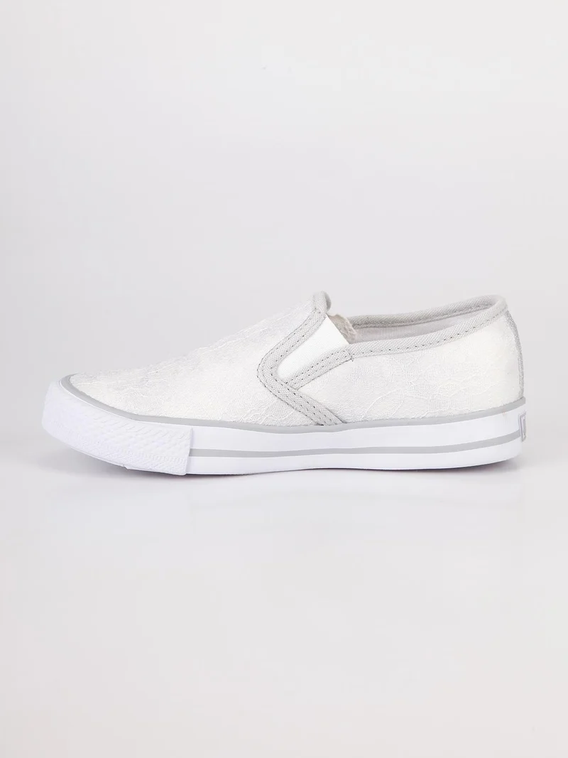 Sneakers slip on con pizzo Bianco