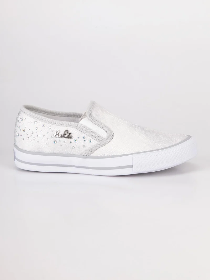 Sneakers slip on con pizzo Bianco