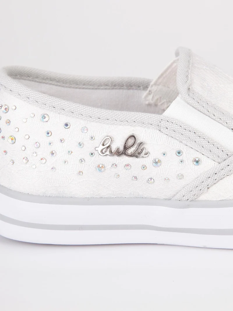 Sneakers slip on con pizzo Bianco