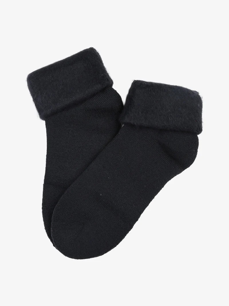 Calze soft donna con bordo di pelo - blu scuro
