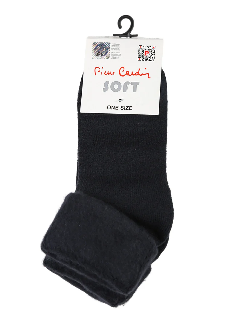 Calze soft donna con bordo di pelo - blu scuro