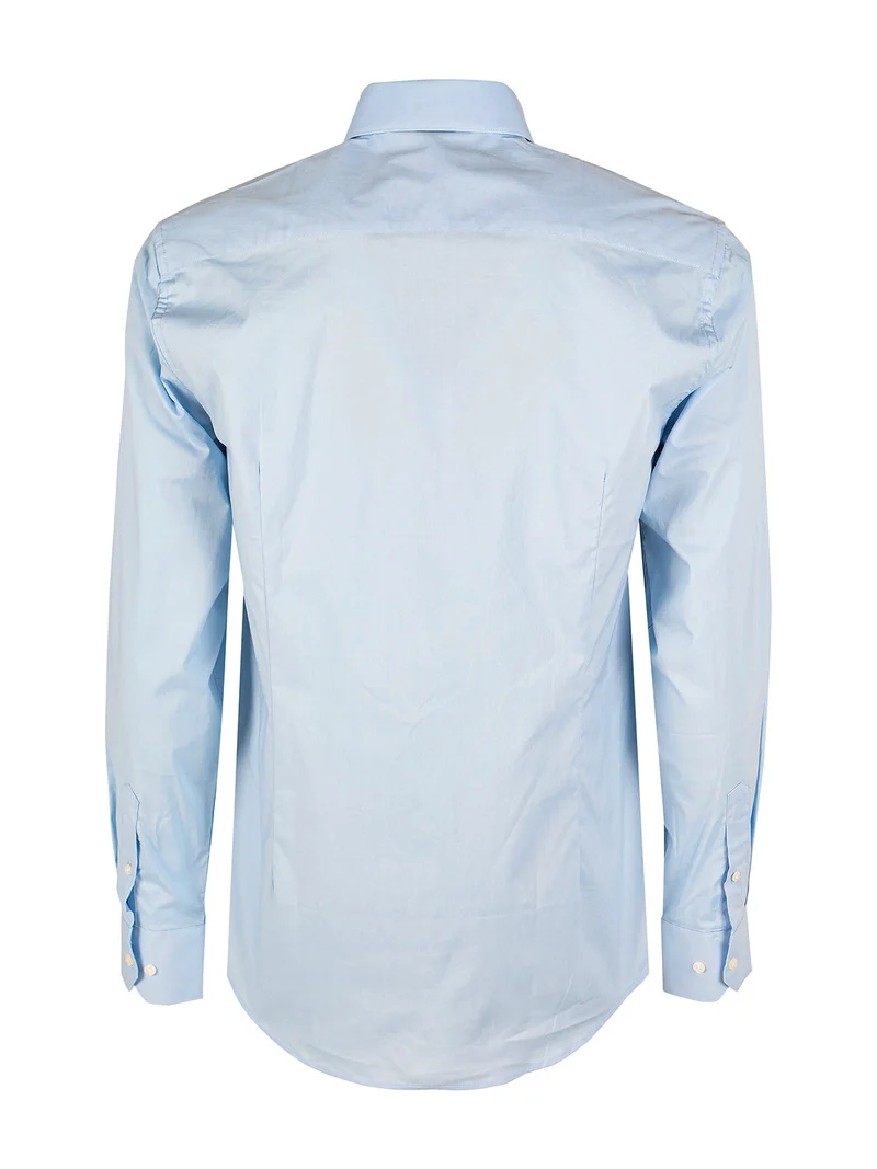 Camicia manica lunga uomo slim fit - celeste