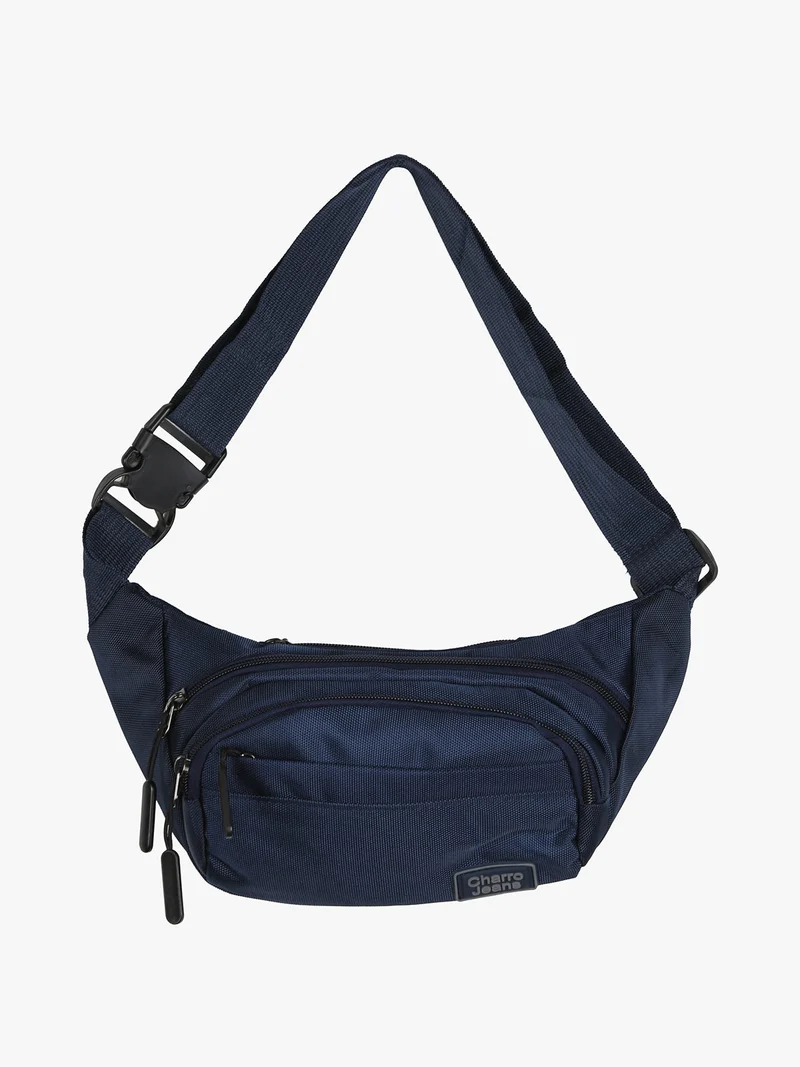 Marsupio in tessuto multitasche - blu