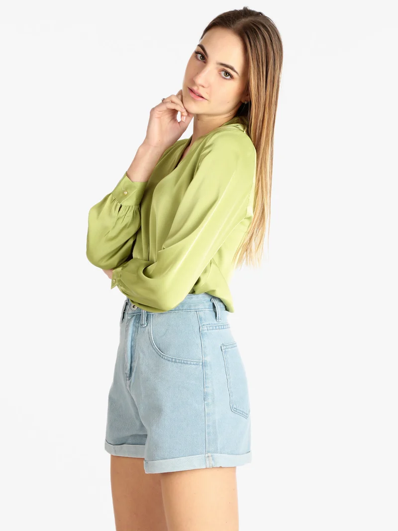Blusa elegante donna in raso - mela