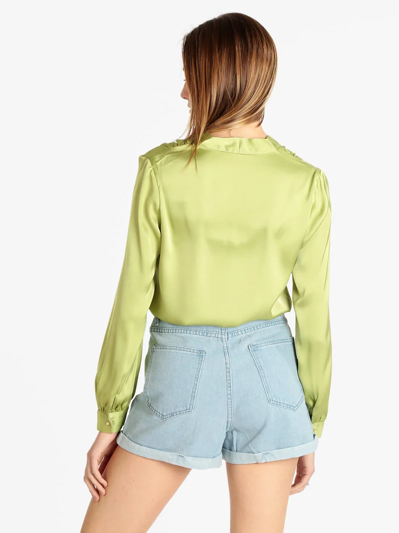 Blusa elegante donna in raso - mela