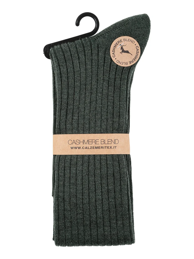 Calze lunghe donna in misto cashmere - verde