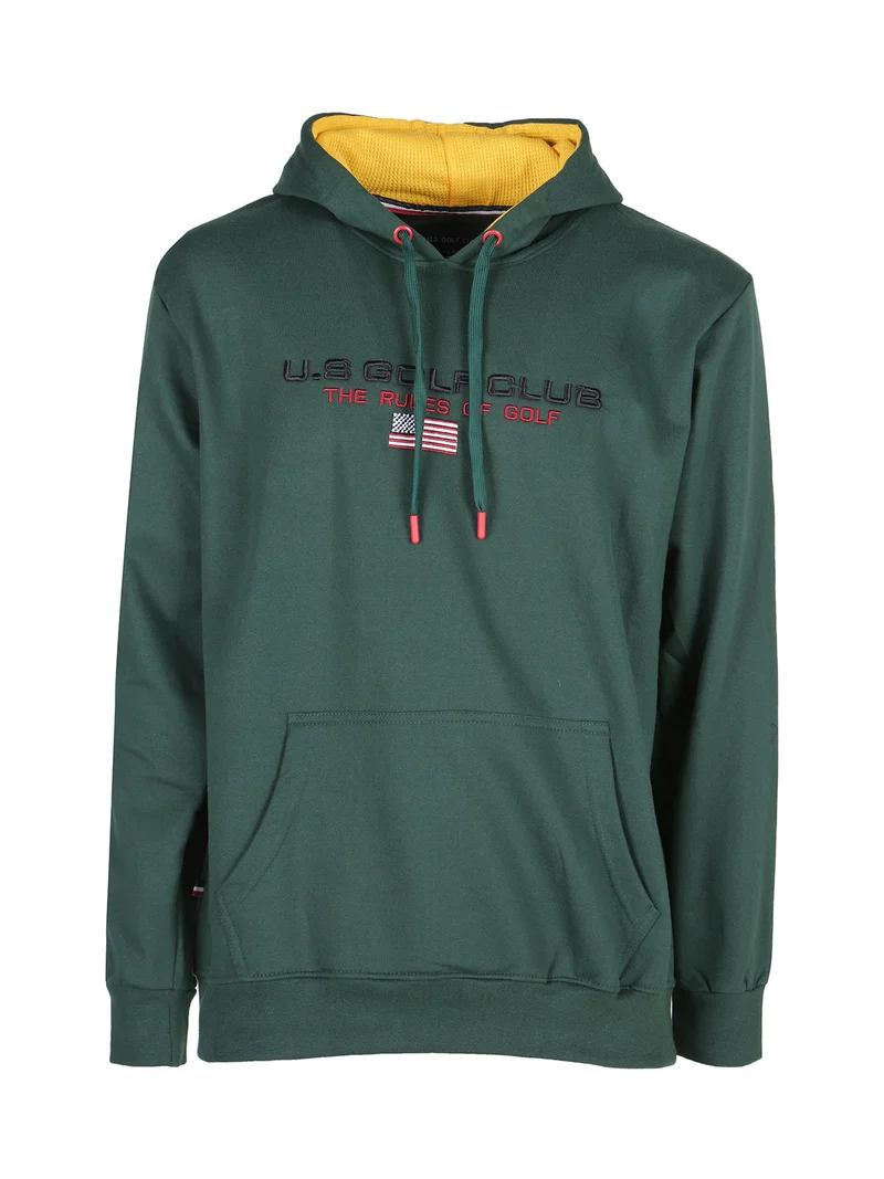 Felpa da uomo con cappuccio e scritta - verde