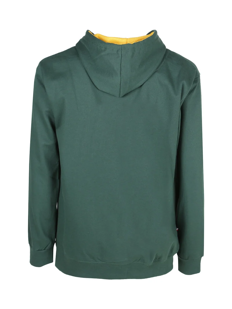 Felpa da uomo con cappuccio e scritta - verde
