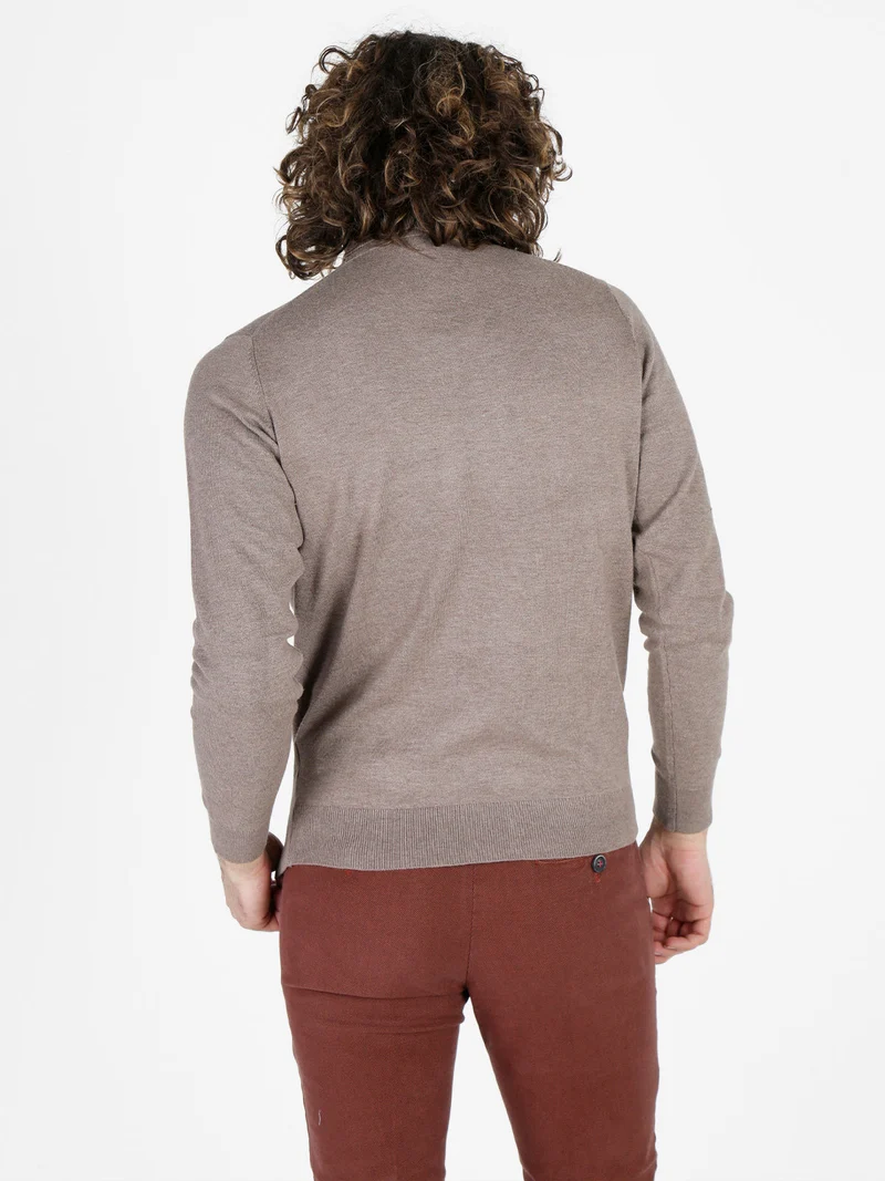 Dolcevita da uomo in maglia - taupe