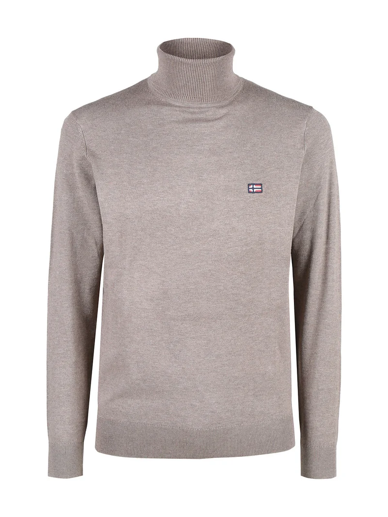 Dolcevita da uomo in maglia - taupe